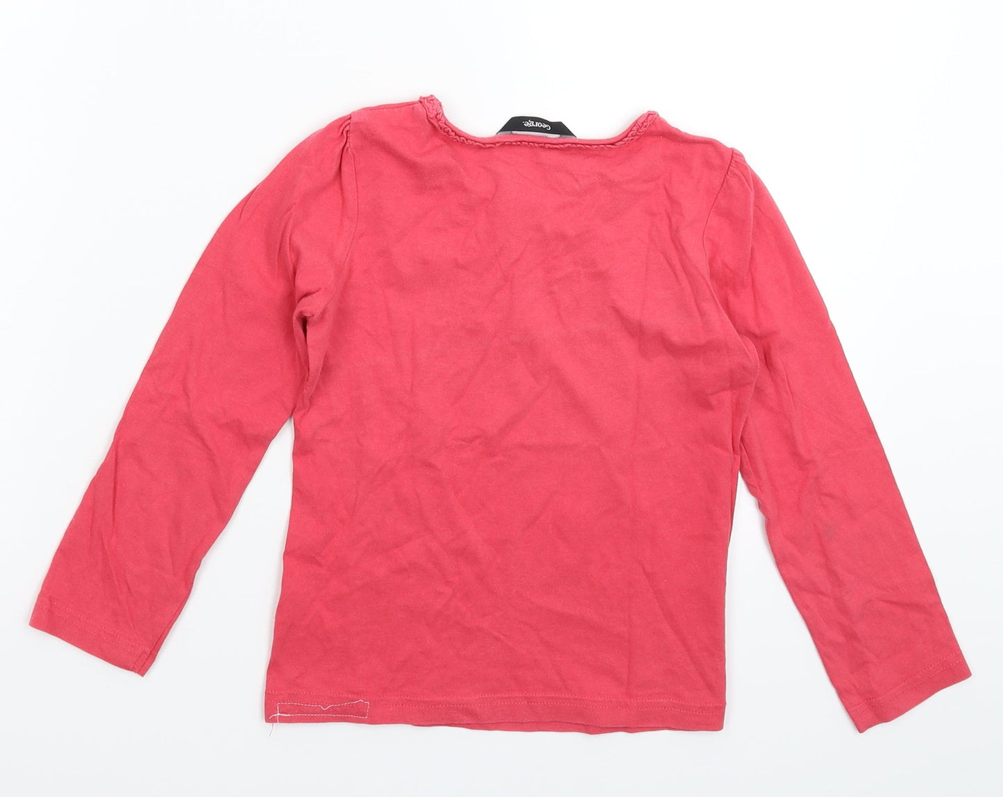 George Girls Pink   Basic T-Shirt Size 5-6 Years