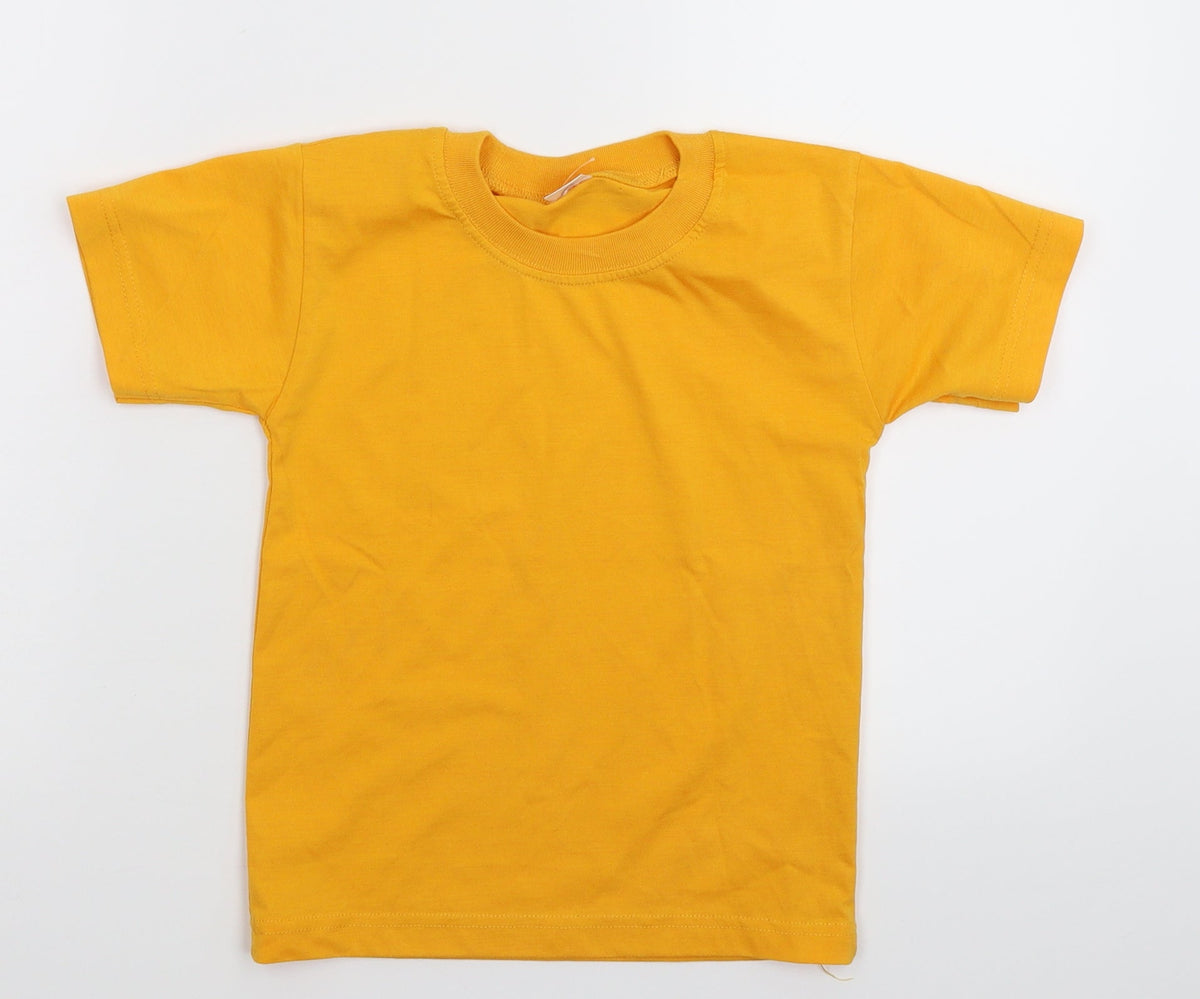 Zaan Girls Yellow   Basic T-Shirt Size M