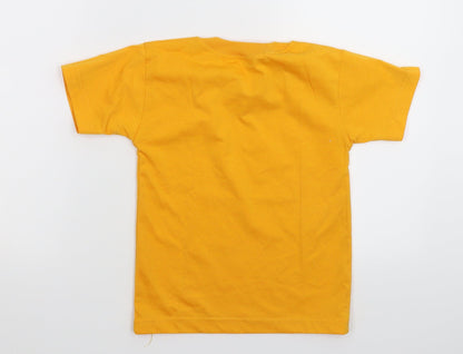 Zaan Girls Yellow   Basic T-Shirt Size M