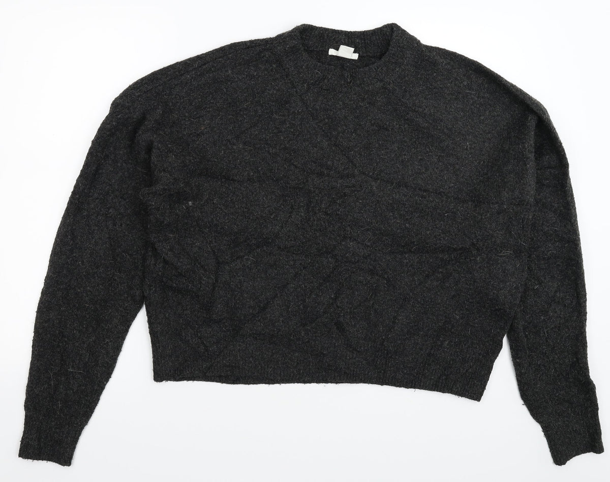 H&M Womens Black  Knit Pullover Jumper Size M  - Oversized