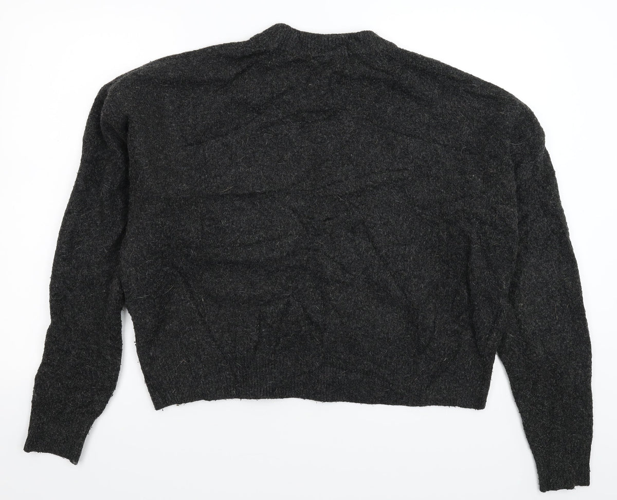 H&M Womens Black  Knit Pullover Jumper Size M  - Oversized