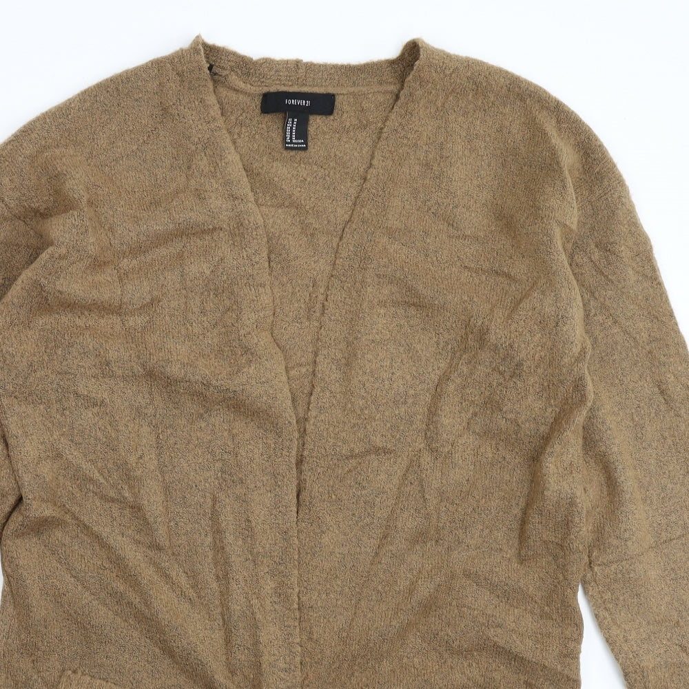 FOREVER 21 Womens Beige  Knit Cardigan Jumper Size M