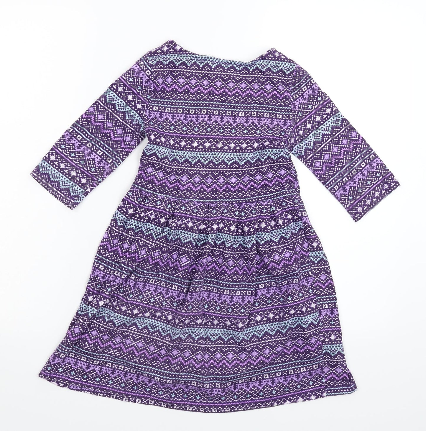 Faded Glory Girls Purple Geometric  Fit & Flare  Size 6 Years