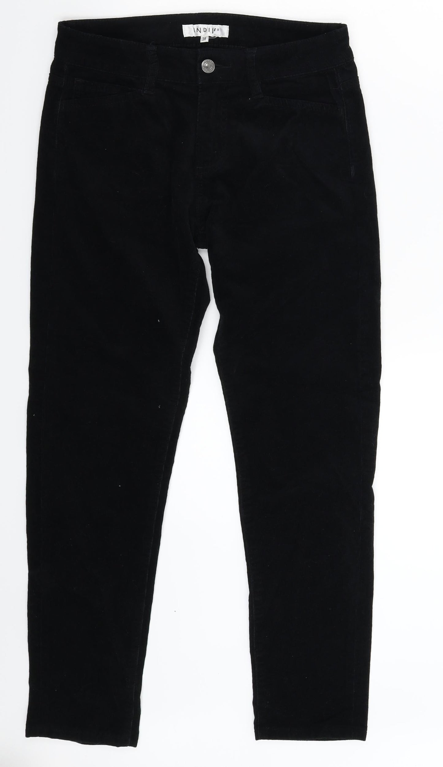 Indivia Womens Black  Corduroy Trousers  Size 28 in L27 in
