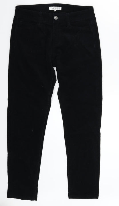 Indivia Womens Black  Corduroy Trousers  Size 28 in L27 in