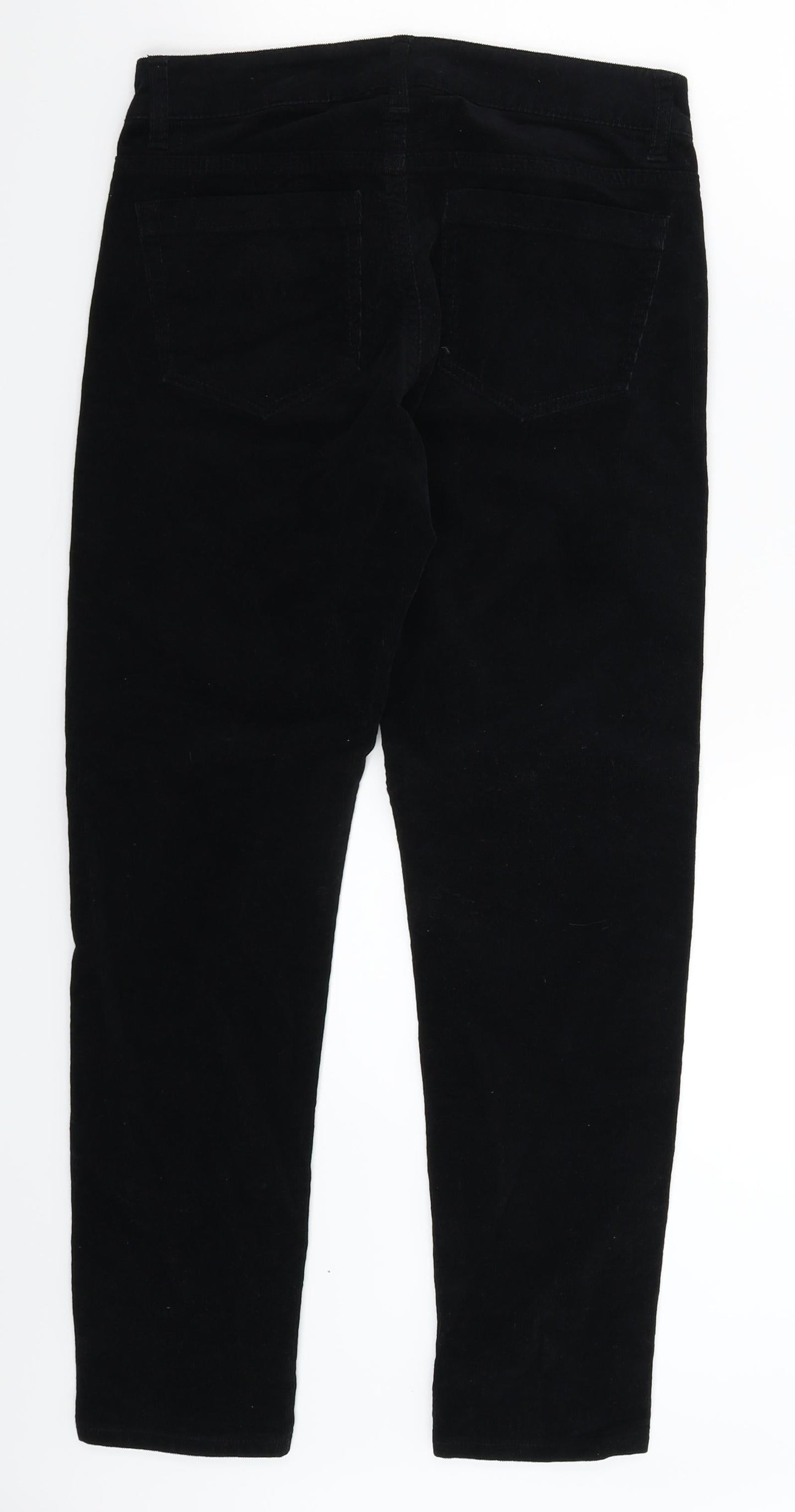 Indivia Womens Black  Corduroy Trousers  Size 28 in L27 in