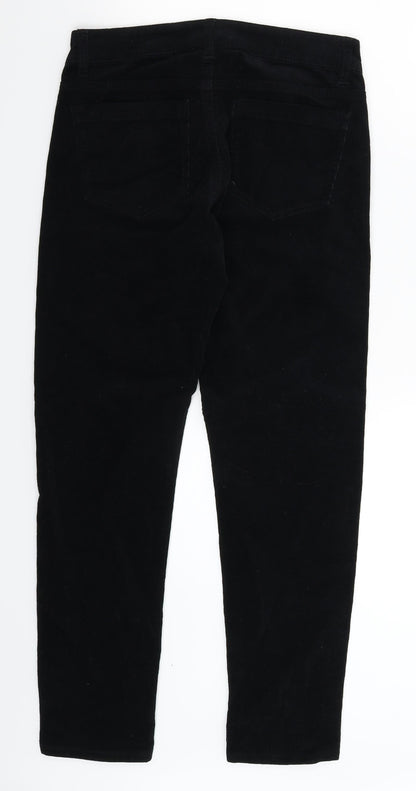 Indivia Womens Black  Corduroy Trousers  Size 28 in L27 in