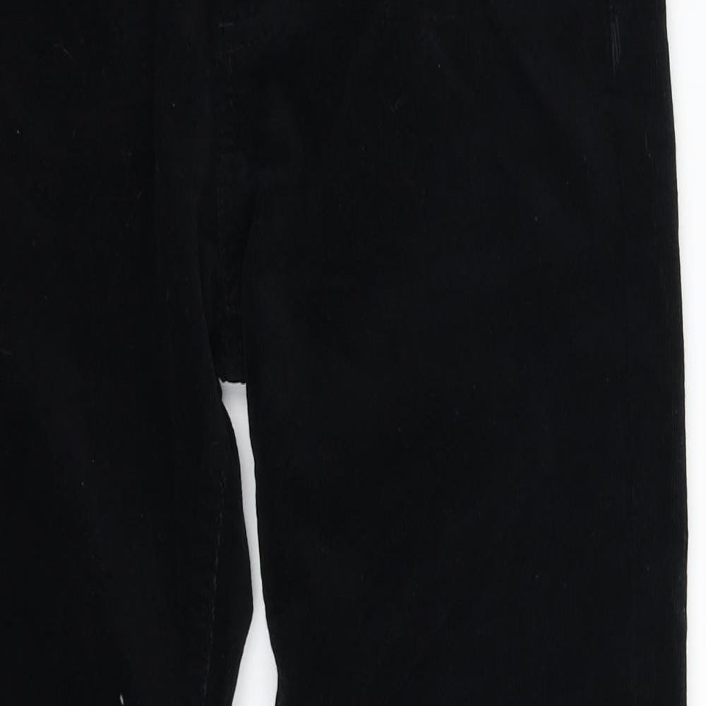 Indivia Womens Black  Corduroy Trousers  Size 28 in L27 in