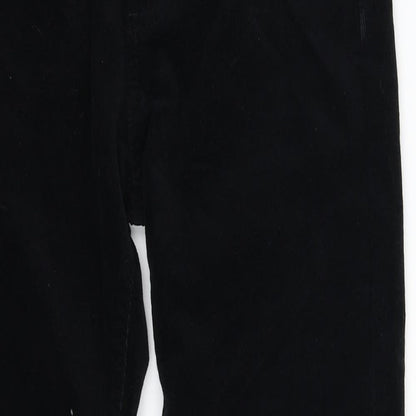 Indivia Womens Black  Corduroy Trousers  Size 28 in L27 in