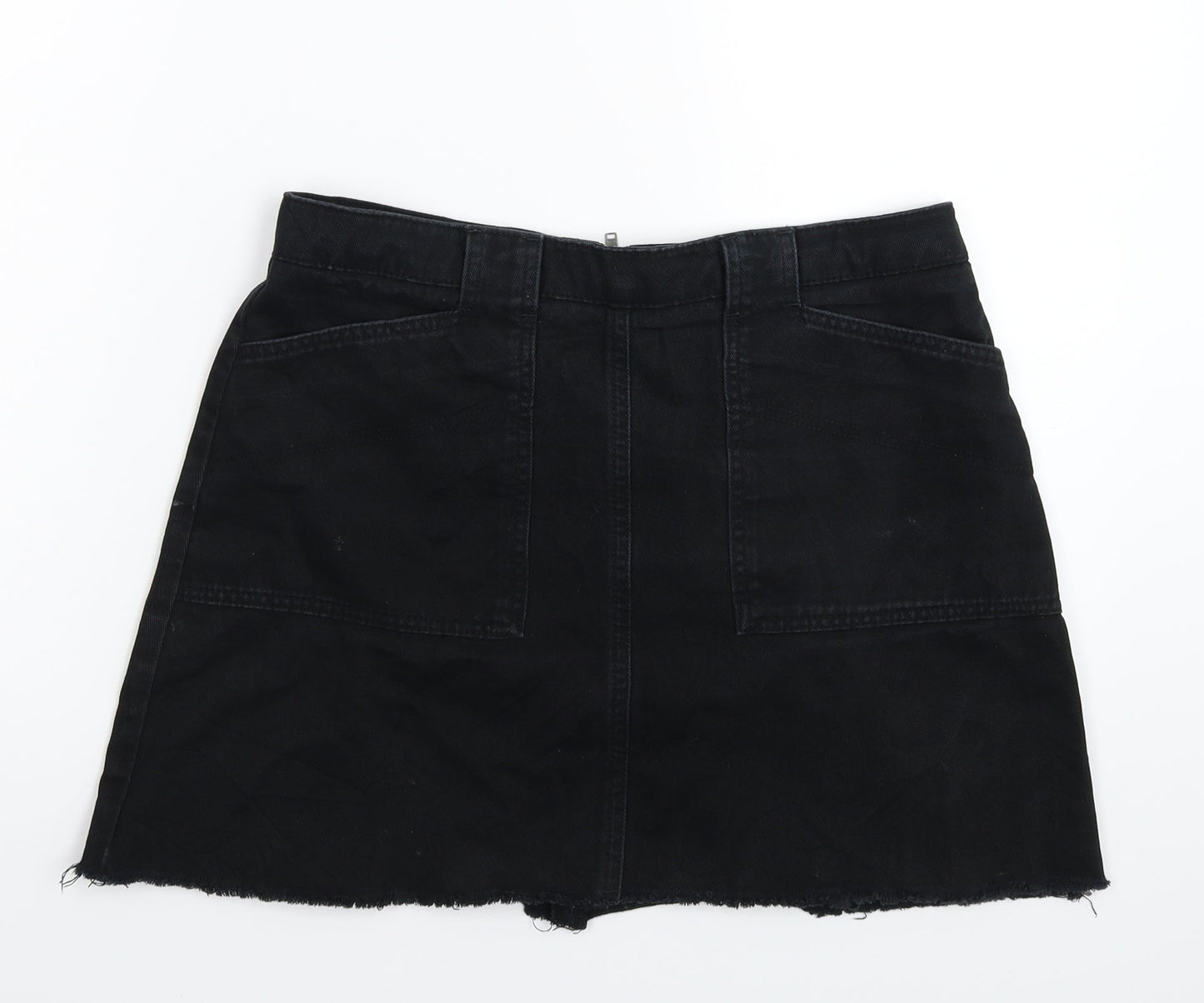 BDG Womens Black  Denim A-Line Skirt Size L