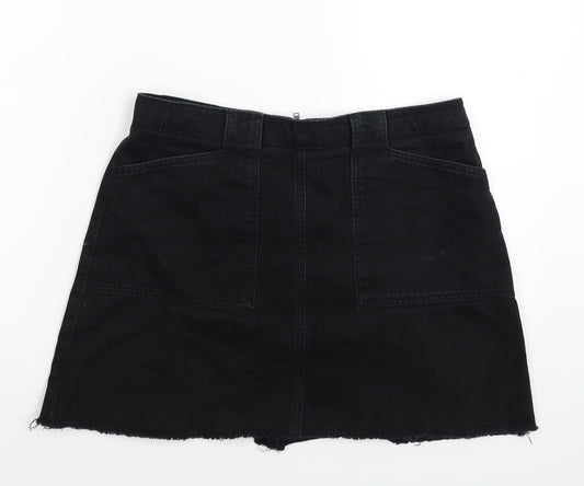BDG Womens Black  Denim A-Line Skirt Size L