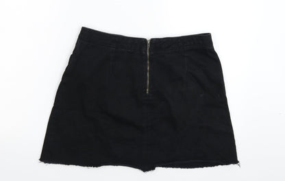 BDG Womens Black  Denim A-Line Skirt Size L