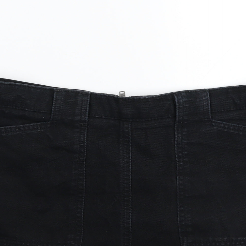 BDG Womens Black  Denim A-Line Skirt Size L