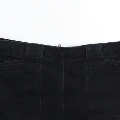 BDG Womens Black  Denim A-Line Skirt Size L