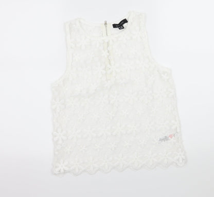 Womens UK Size 10 New Look White Basic Blouse