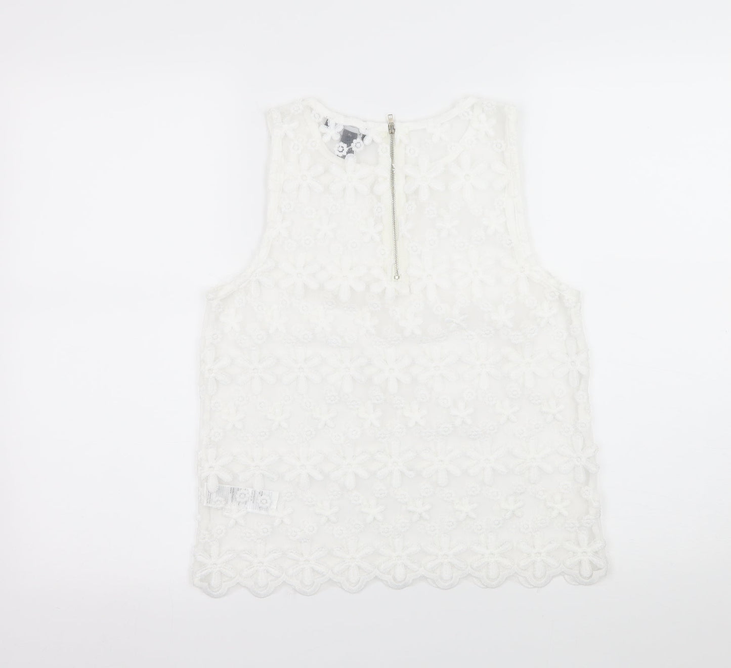 Womens UK Size 10 New Look White Basic Blouse