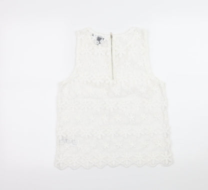 Womens UK Size 10 New Look White Basic Blouse