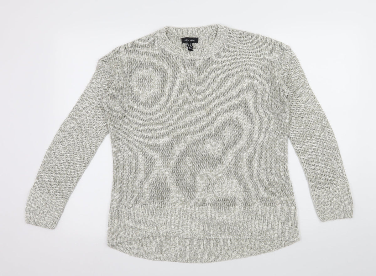 New Look Womens Grey  Knit Pullover Jumper Size S