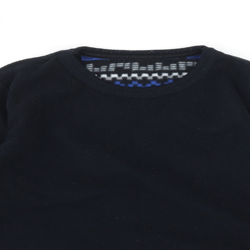 Matalan Boys Black  Fleece Basic T-Shirt Size 6-7 Years