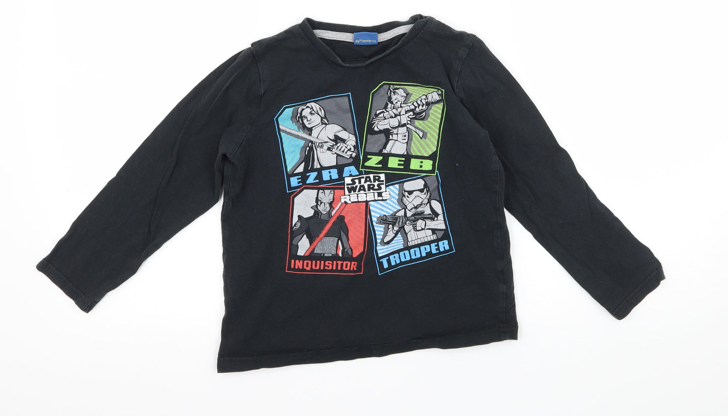 Star Wars Boys Black  Jersey Basic T-Shirt Size 7-8 Years  - Star Wars rebels