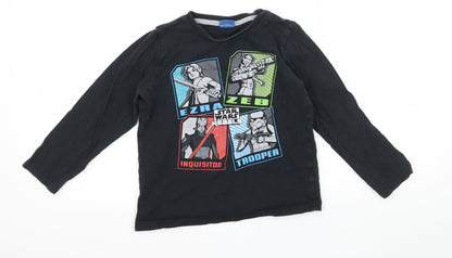 Star Wars Boys Black  Jersey Basic T-Shirt Size 7-8 Years  - Star Wars rebels