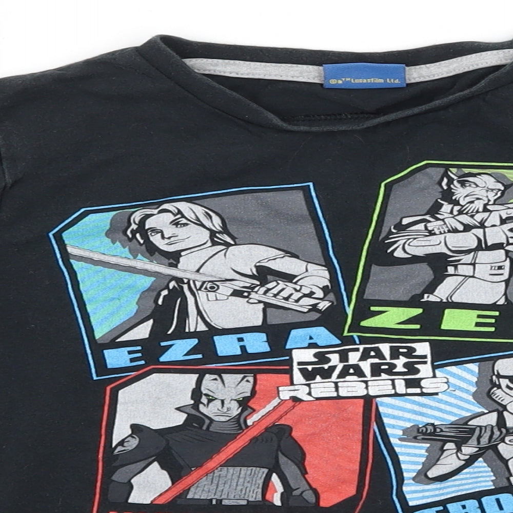 Star Wars Boys Black  Jersey Basic T-Shirt Size 7-8 Years  - Star Wars rebels