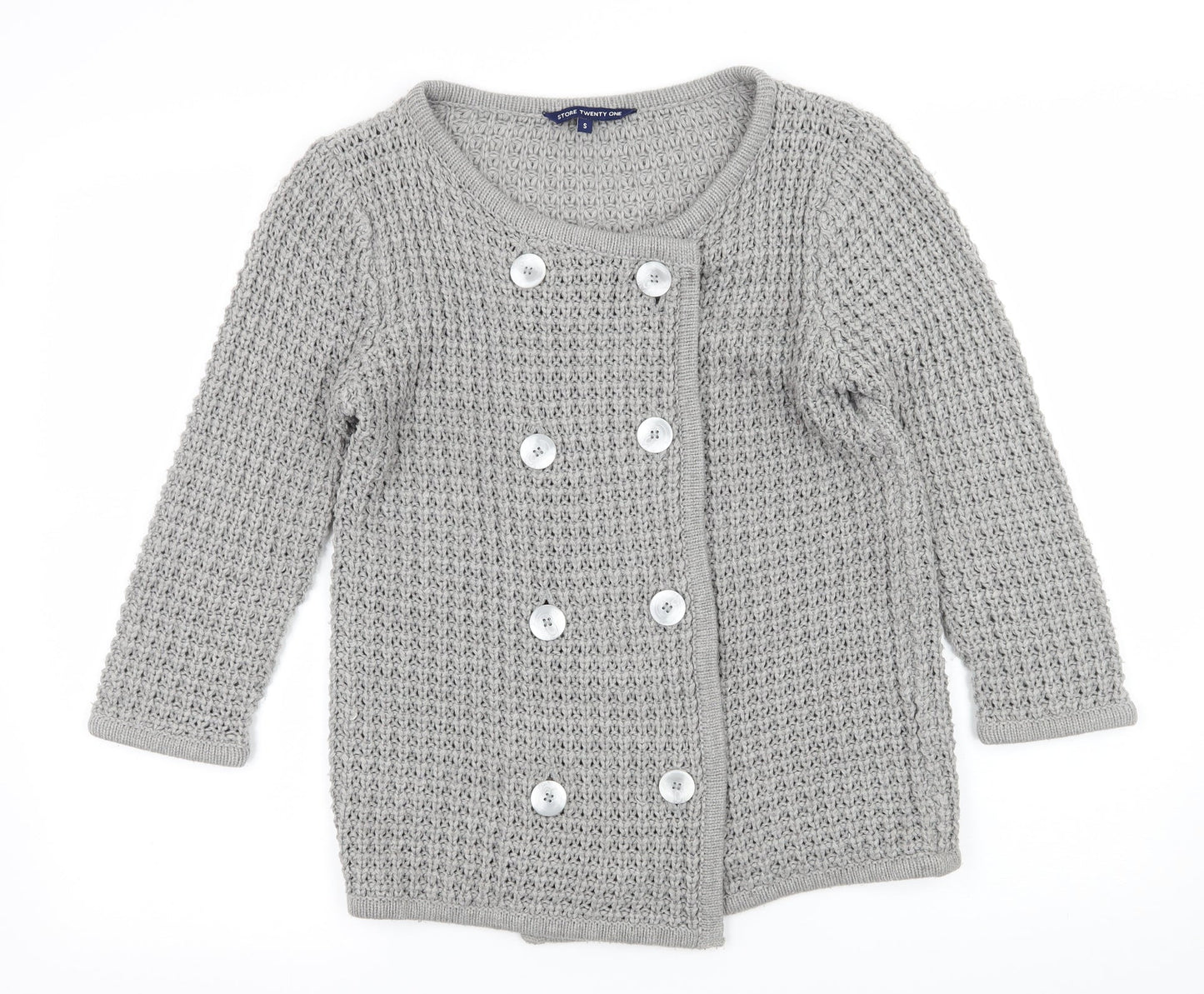 Store Twenty One Womens Grey  Knit Cardigan Jumper Size S