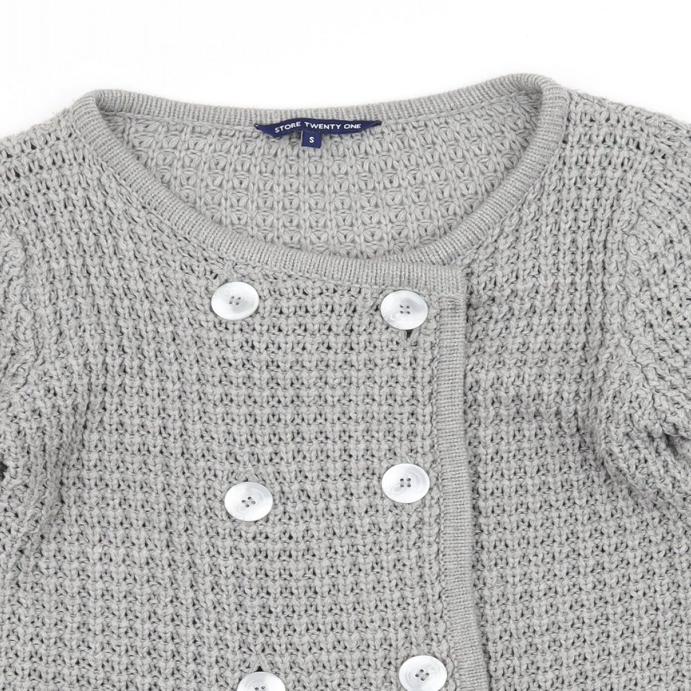 Store Twenty One Womens Grey  Knit Cardigan Jumper Size S