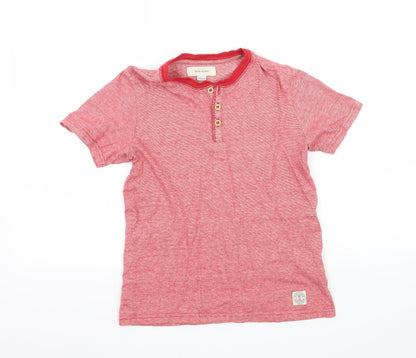 River Island Boys Red Striped Jersey Basic T-Shirt Size 7-8 Years