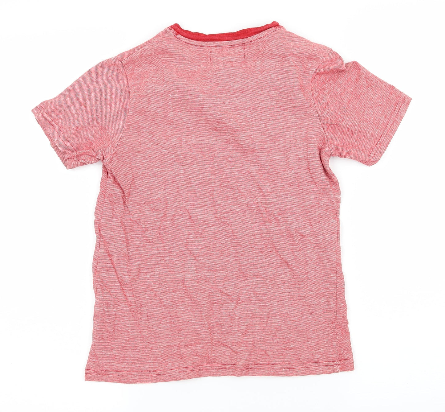 River Island Boys Red Striped Jersey Basic T-Shirt Size 7-8 Years