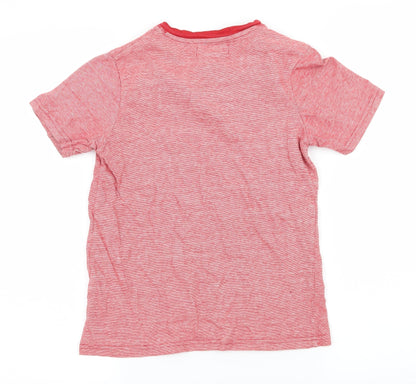 River Island Boys Red Striped Jersey Basic T-Shirt Size 7-8 Years
