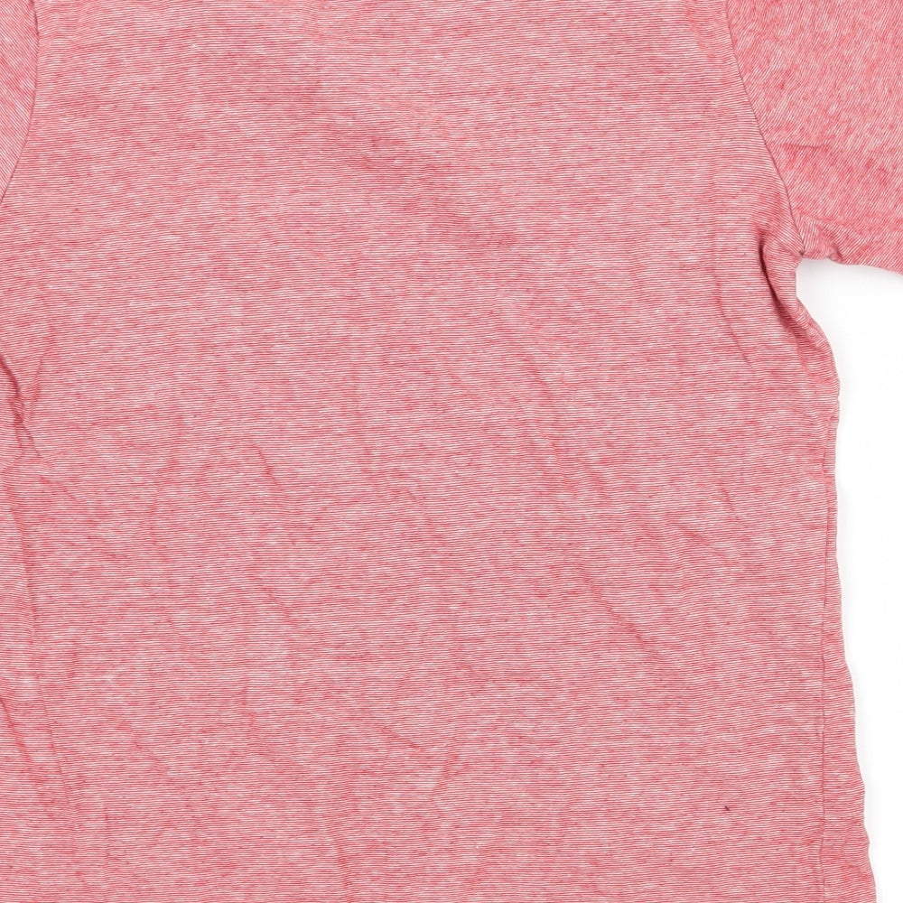 River Island Boys Red Striped Jersey Basic T-Shirt Size 7-8 Years