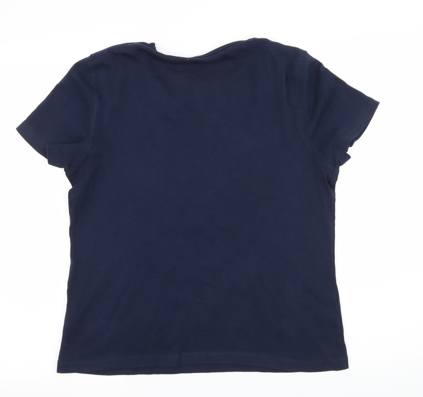 Womens UK Size M Bonmarché Blue Basic T-Shirt