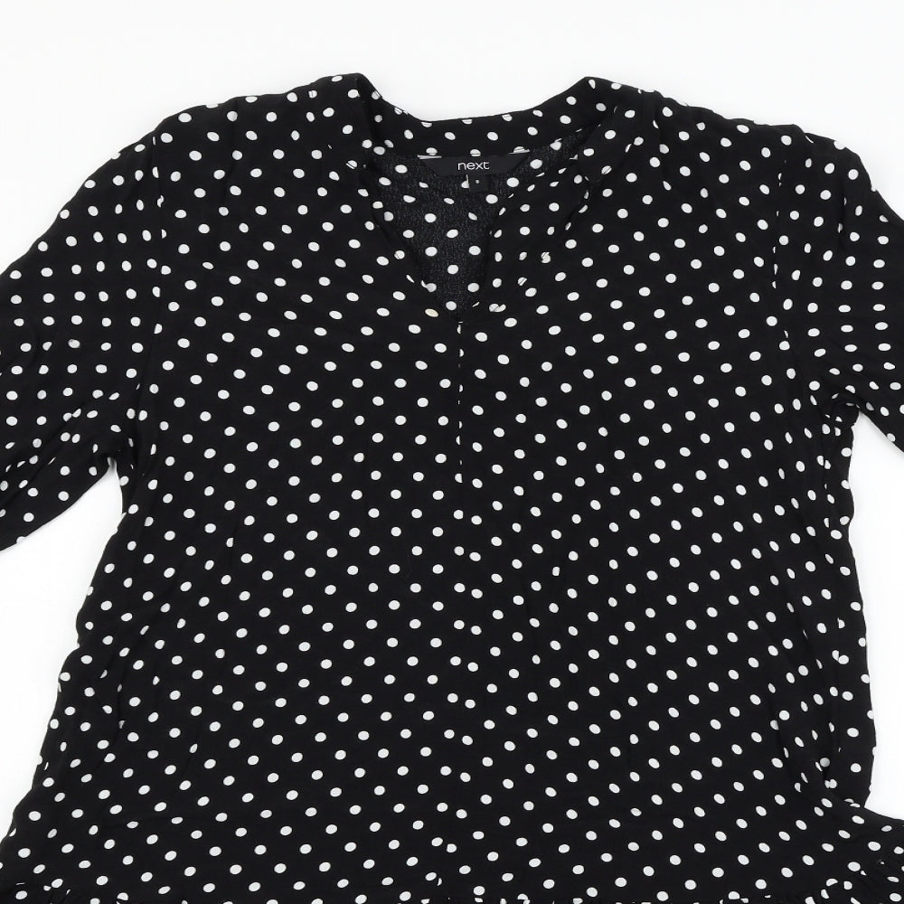 NEXT Womens Black Polka Dot  Fit & Flare  Size 8