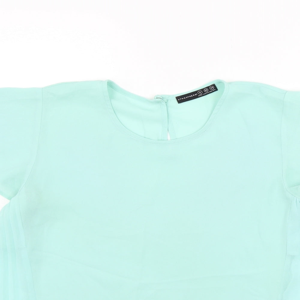 Womens UK Size 8 Atmosphere Green Basic Blouse