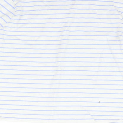 George Girls White Striped  Basic T-Shirt Size 9-10 Years