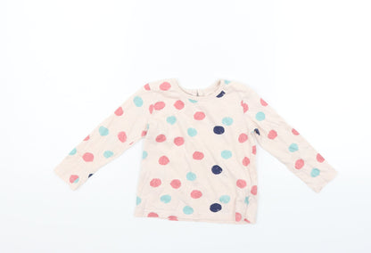 deniem & co Girls Pink Polka Dot  Basic T-Shirt Size 12-18 Months
