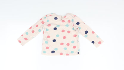 deniem & co Girls Pink Polka Dot  Basic T-Shirt Size 12-18 Months