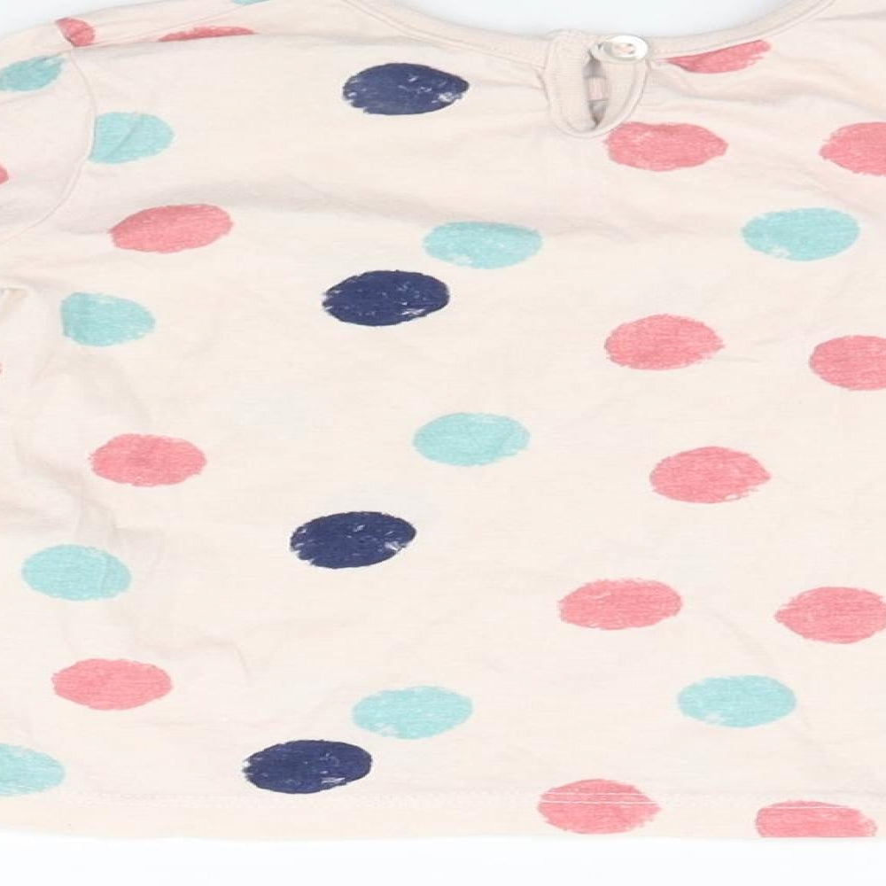 deniem & co Girls Pink Polka Dot  Basic T-Shirt Size 12-18 Months