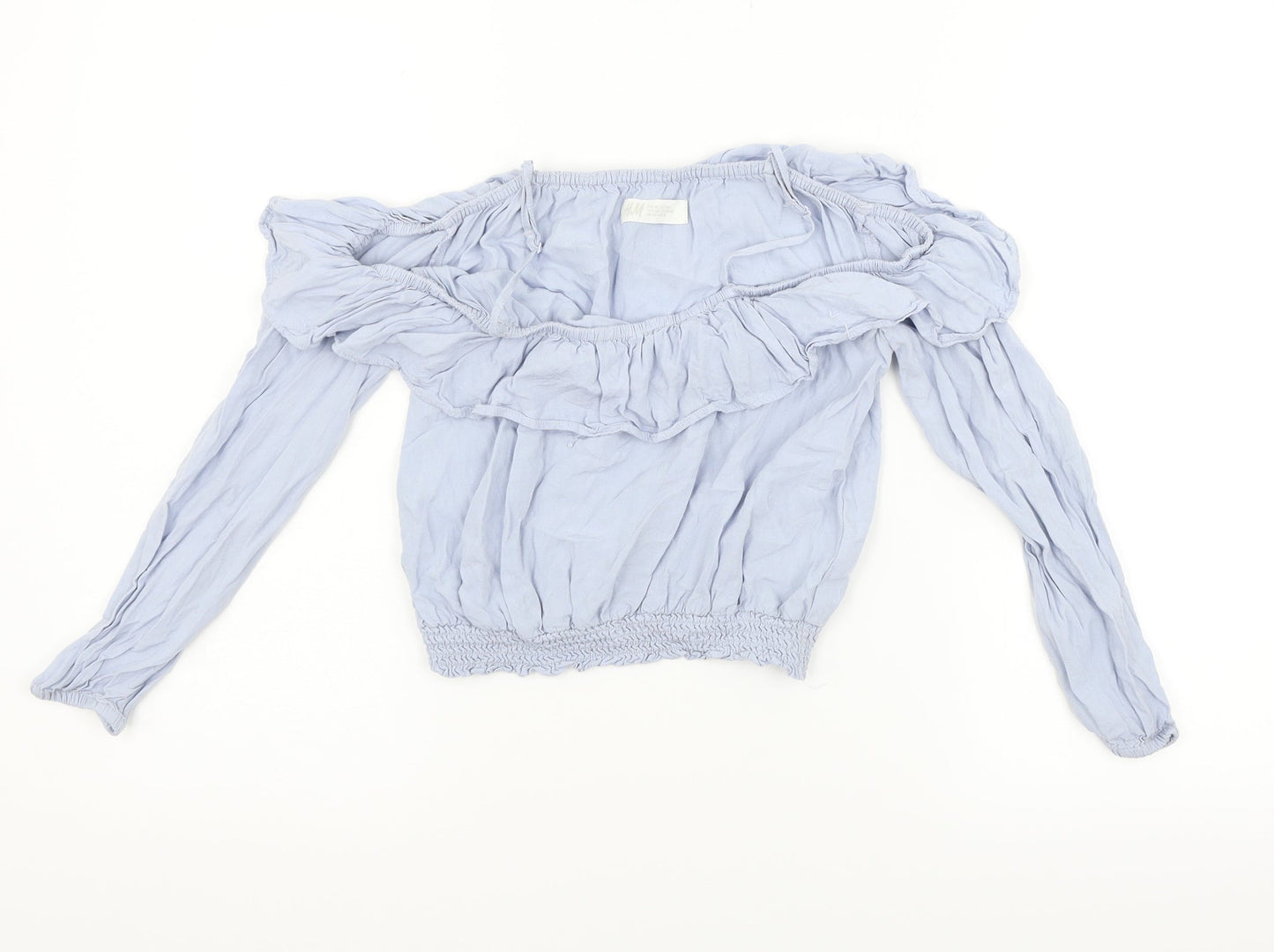 H&M Girls Blue   Basic Blouse Size 10-11 Years
