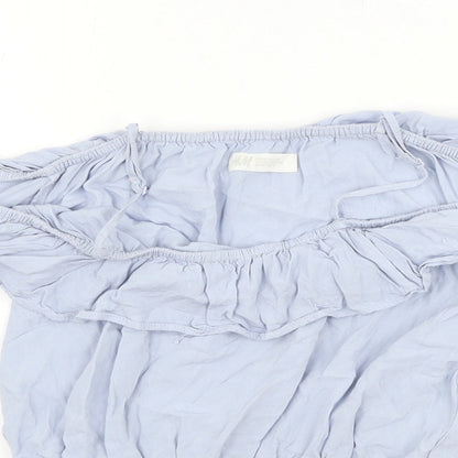 H&M Girls Blue   Basic Blouse Size 10-11 Years