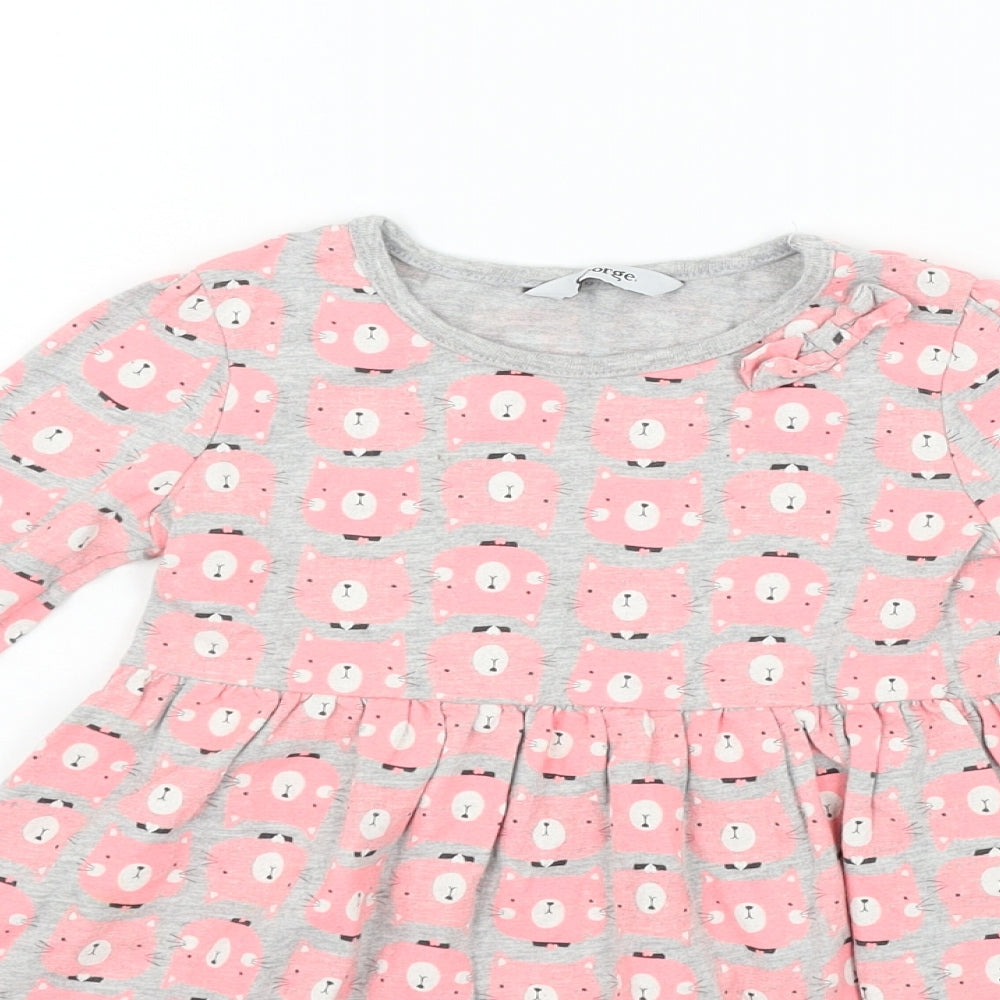 George Girls Grey Geometric  Fit & Flare  Size 2 Years