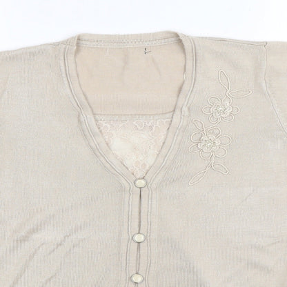 Womens UK Size S Preworn Beige Basic T-Shirt