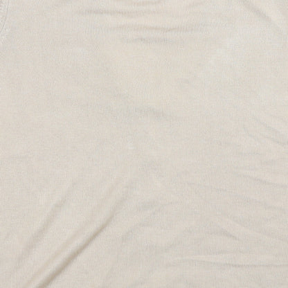 Womens UK Size S Preworn Beige Basic T-Shirt