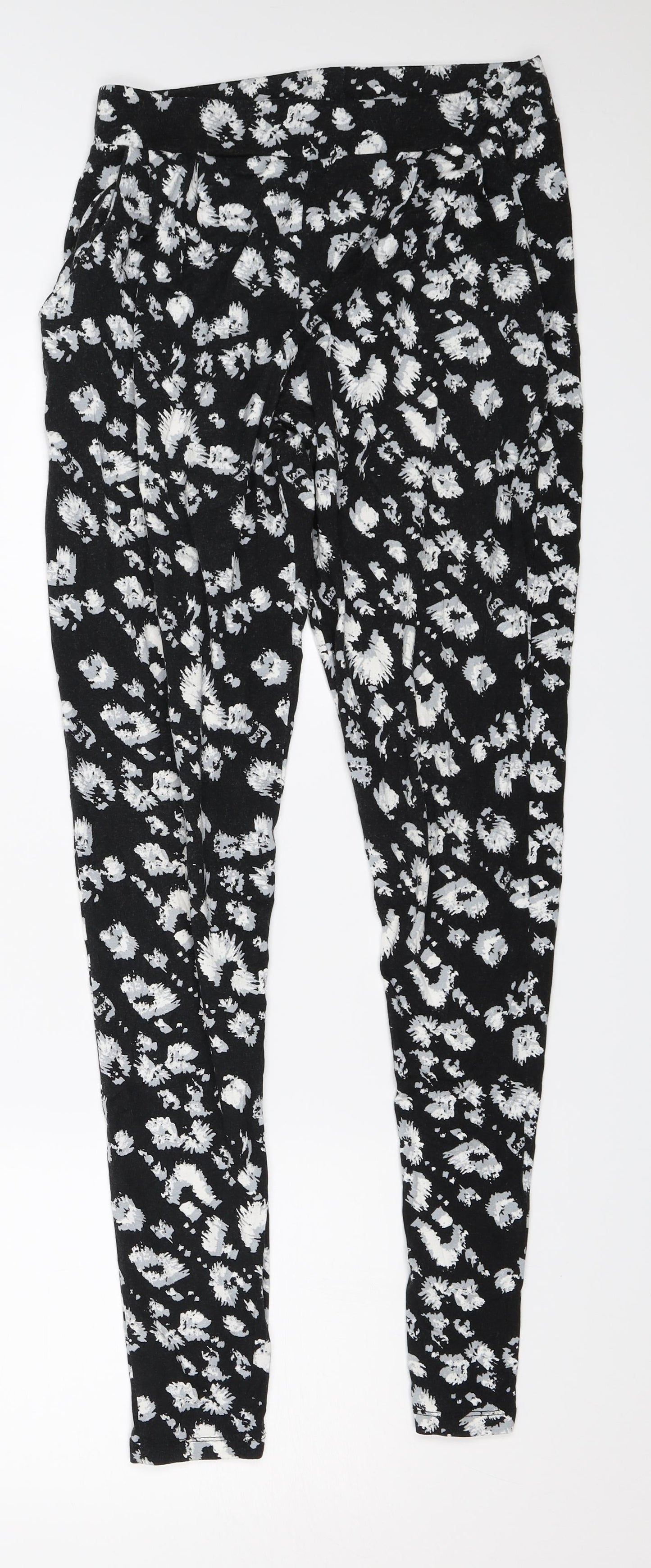 Womens UK Size 8 Peacocks Regular Fit Harem Black Trousers