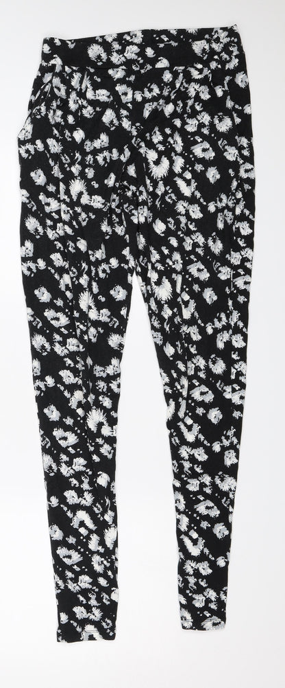Womens UK Size 8 Peacocks Regular Fit Harem Black Trousers