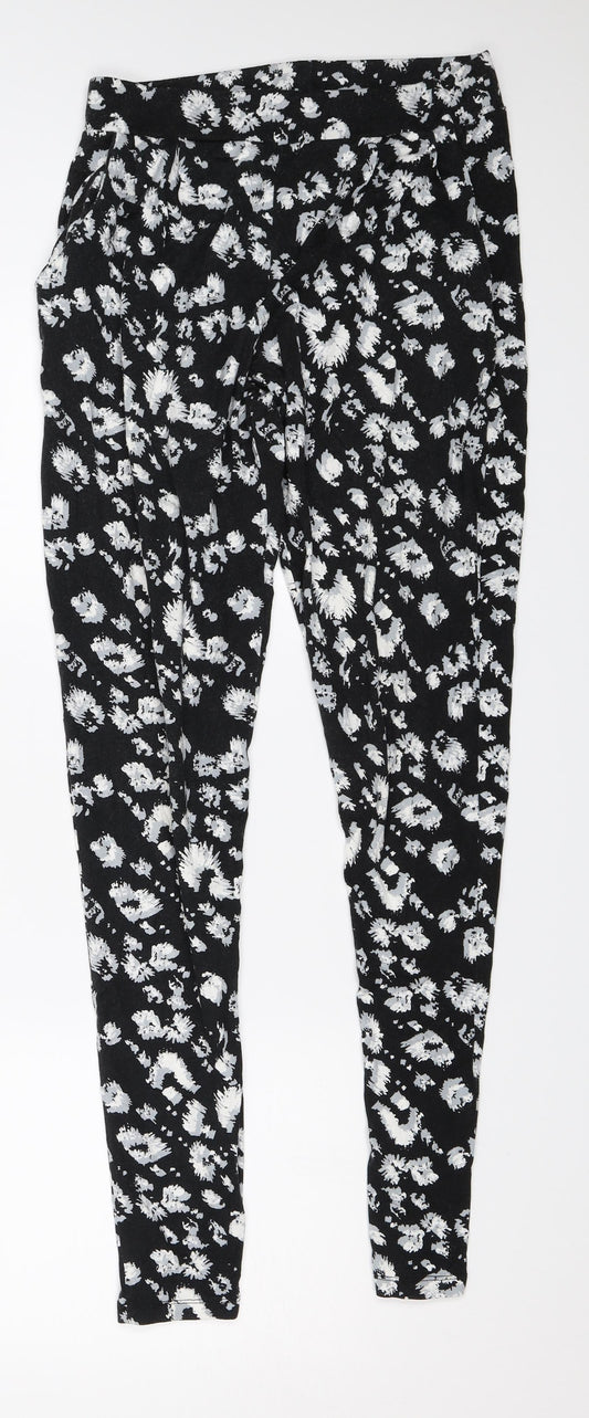 Womens UK Size 8 Peacocks Regular Fit Harem Black Trousers