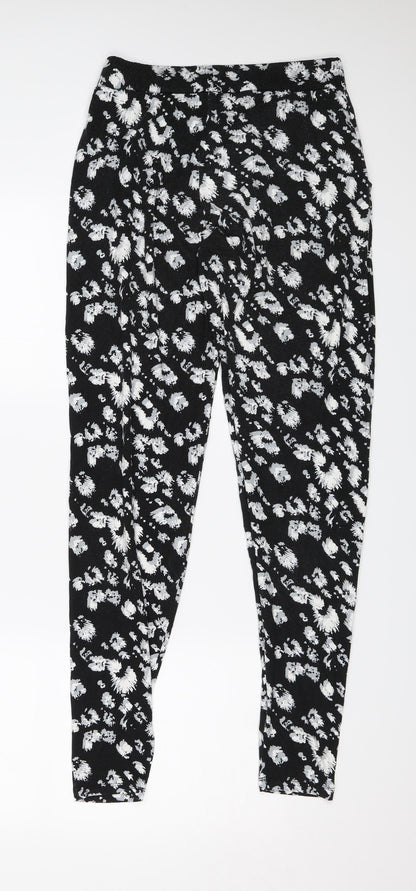 Womens UK Size 8 Peacocks Regular Fit Harem Black Trousers