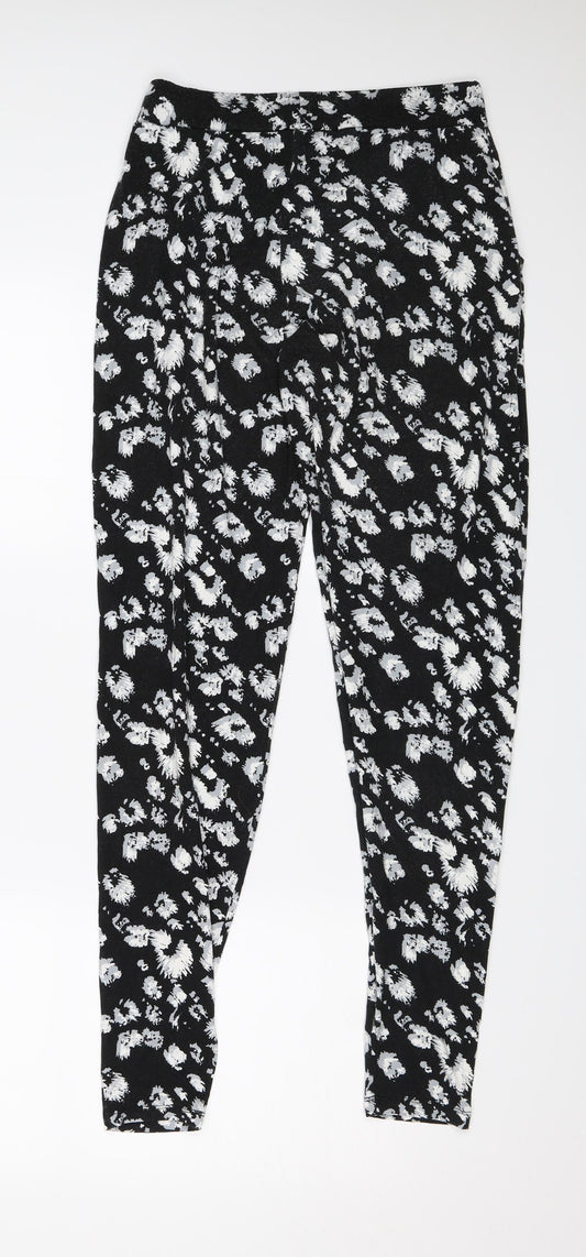 Womens UK Size 8 Peacocks Regular Fit Harem Black Trousers