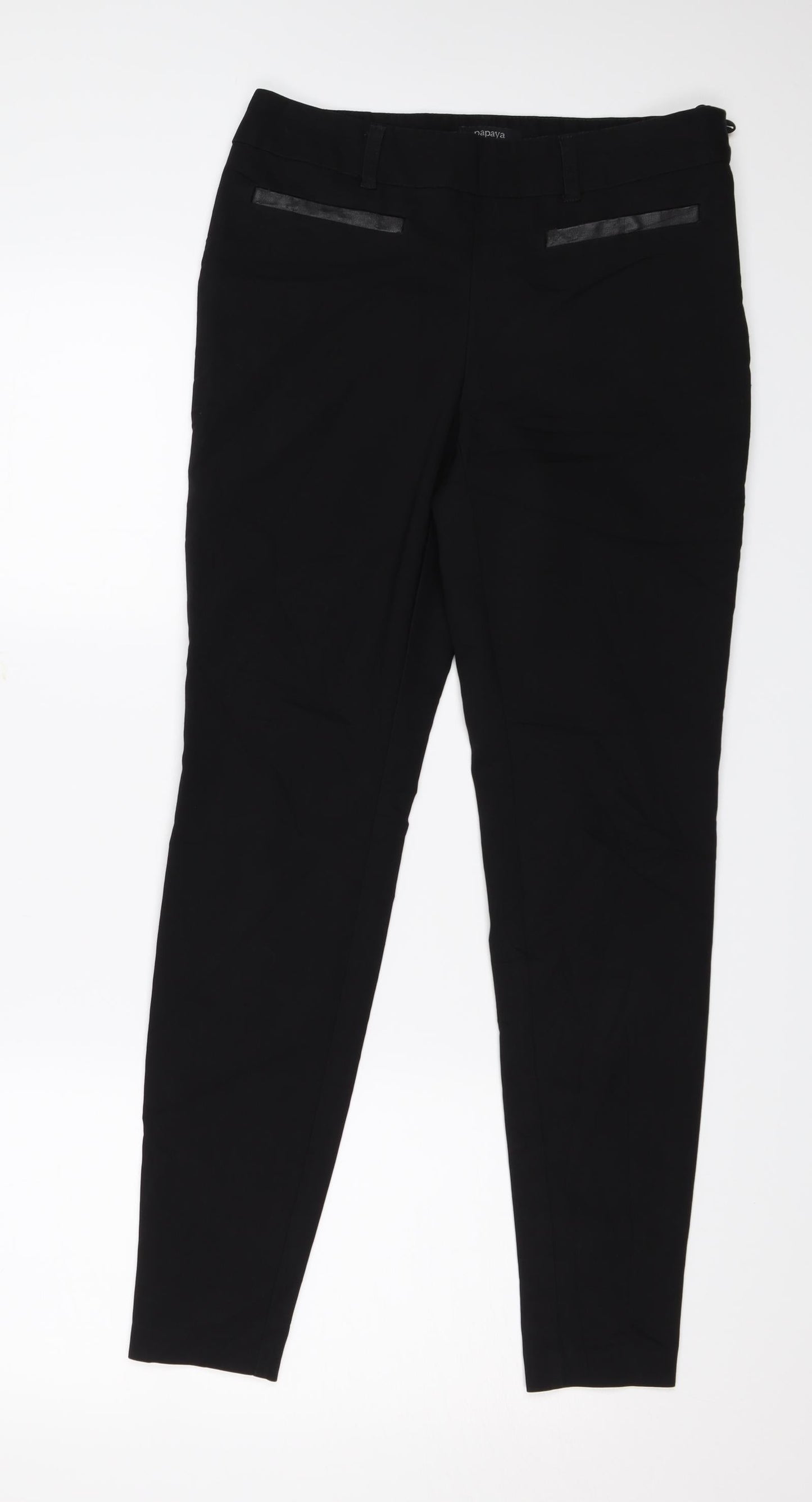 Womens UK Size 8 Papaya Regular Fit  Black Trousers